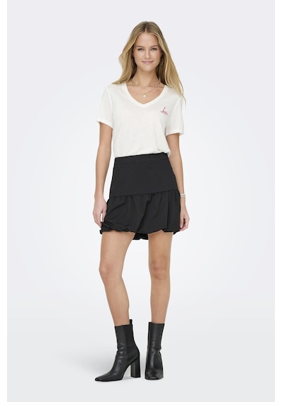 Only Onlnew Belle S/s Love V-neck Top Box Jrs Beyaz
