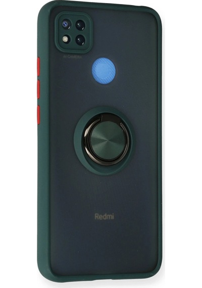 Uryport Xiaomi Redmi 9c Kılıf Montreal Yüzüklü Silikon Kapak - Yeşil