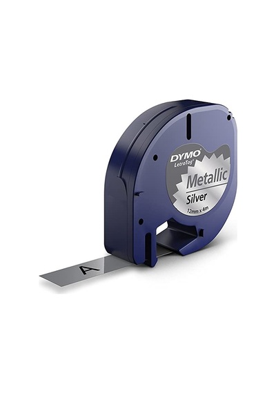 Dymo Letratag S0721730 Metalik Gri Metal Şerit Etiketi 12MM X 4M