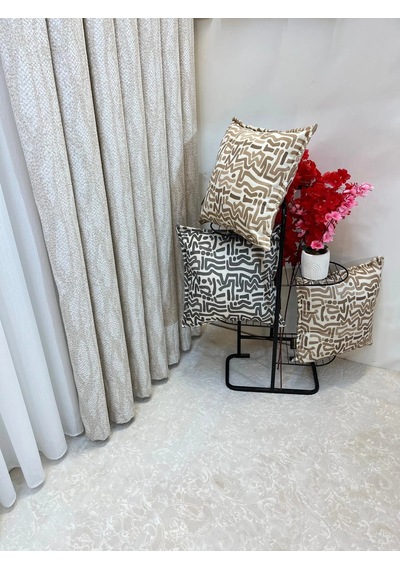 Nivemeshome Assos Jakar 507v2 Bej 1/3 Pileli Fon Perde Apm