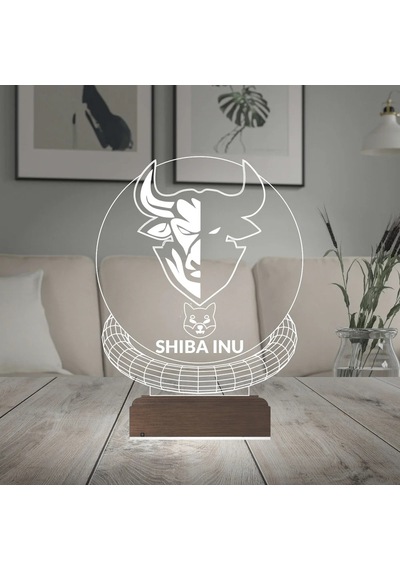 Luvivia Crypto Shiba Inu Coin Kripto Finans 3d Lamba - Masa Gece Lambası Şeffaf