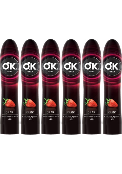 Okey Kayganlaştırıcı Jel 100ml Çilekli 6 Lı Set