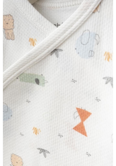 Bebitof %100 Pamuk Kirpi Desenli 5 Parça Hastane Çıkış Seti 0-3 Ay 50-56 Cm Ekru Bbtf.20131.03.ekr