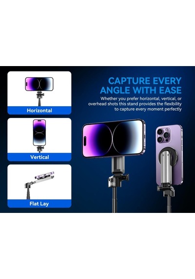 Kamera Ayağı Taşınabilir Aparat İçerik Aracı Ss22 Tripod Manyetik Bluetooth Selfie Çubuğu