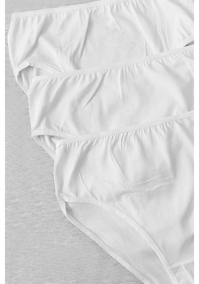 Sensu Kadın Beli Lastikli 5'li Slip Külot - Kts3087 Beyaz Beyaz