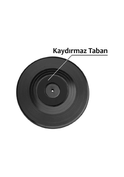 Spelt 6 Adet Vinil Plak Görünümlü Retro Tasarım Konsept Kaydırmaz Bardak Altlığı 10,5 Cm Diğer