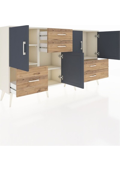 Arges Konsol 4 Raflı 5 Çekmeceli 4 Kapaklı 176x30x99 Aytaşı-antrasit/çam Antrasıt/atlas Çam - Aytası Arges Konsol 4 Raflı 5 Çekmeceli 4 Kapaklı 176x30x99 Aytaşı-antrasit/çam Antrasıt/atlas Çam - Aytası