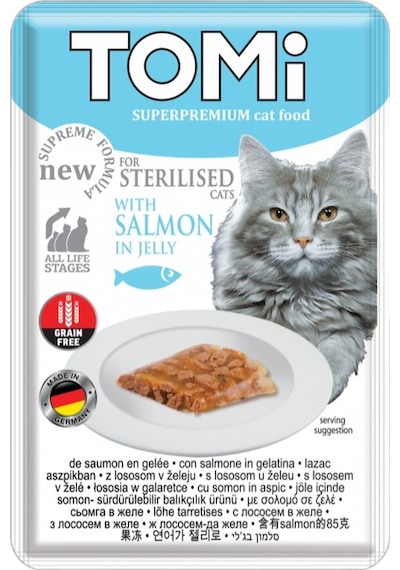 Tomi - 442 - Kedi Kısırlaştırılmış Somon Ve Yumurta Tahılsız Pouch - Spt-gld - Mama 85gr