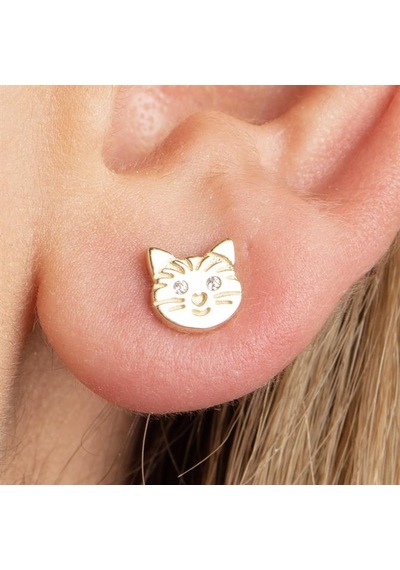 Goldkupe 14 Ayar Altın Sade Kedi Küpe 1,19 Gr-1392