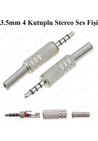 3.5mm 4 Kutuplu Stereo Jak Fişi Ses Kulaklık için Lehim Konektörü