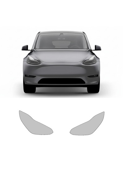 Tesla Model Y 2021 Juniper Ön Farlar, Hazır Kesim, 210 Mikron Ppf Tpu, Şeffaf Boya Koruma Filmi
