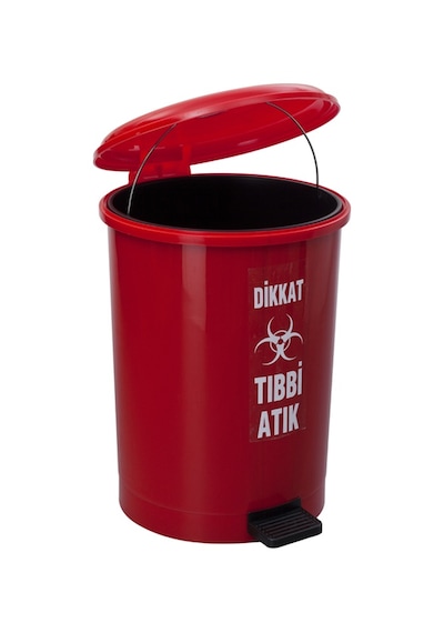 Safell Tıbbi Atık Çöp Kovası Pedallı 40 Lt - Tıbbi Atık Kovası Turuncu N11.9597