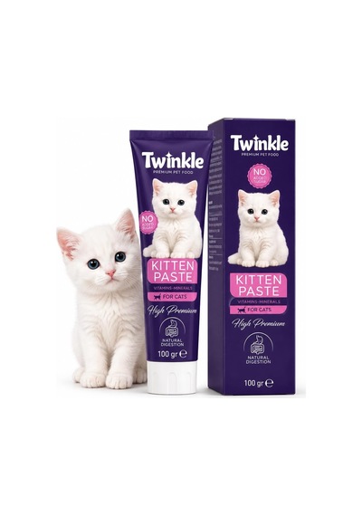Twinkle Kitten Kedi Malt Macunu 100 Gr - Yavru Kediler İçin Vitaminli Malt - Sindirim Ve Gelişim Desteği - Taurinli Tamamlayıcı Yem
