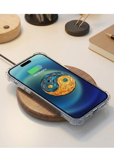 Printify Infinix Note 40 Pro İle Uyumlu Şeffaf Silikon Kılıf Uv Baskılı Esnek Tpu Kapak Denge No5