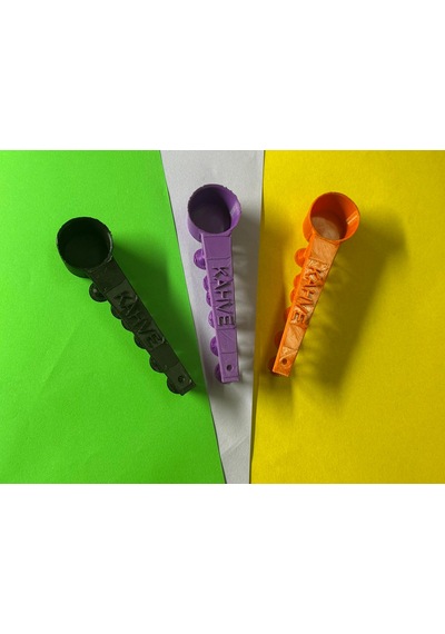 Kahve Yazılı Ağaç Gövdesi Saplı Kahve Ölçü Kaşığı 3 Lü Set Dekoratif & Ergonomik Çok Renkli