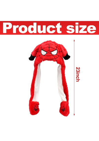 Mj Toys Örümcekadam Şapka Kulakları Hareket Eden Şapka Işıklı Modlu Peluş Ironman Şapka Bere Kırmızı