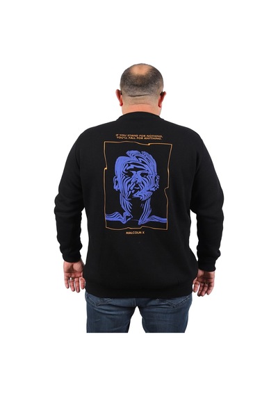 Moc Grande Mocgrande Büyük Beden Erkek Sweat Malcolmx 22735 Sıyah Siyah