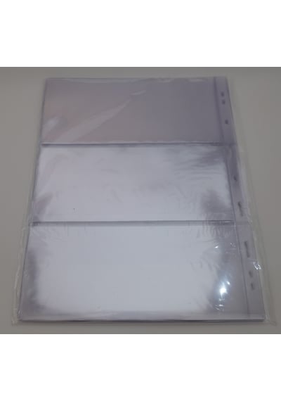 Üç Bölmeli A4 Şeffaf Sayfa - 10 Adetlik Paket