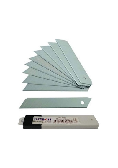 Winnboss Yedek Büyük Maket Bıçağı 18 Mm 0.40 Mm Pk 10 Adet Wn-102 Siyah