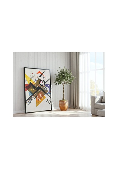 Modern Sanat Kandinsky Beyaz Üzerine Iı Çerçevesiz Poster 21x30 Cm A4 Tablo Modern Sanat