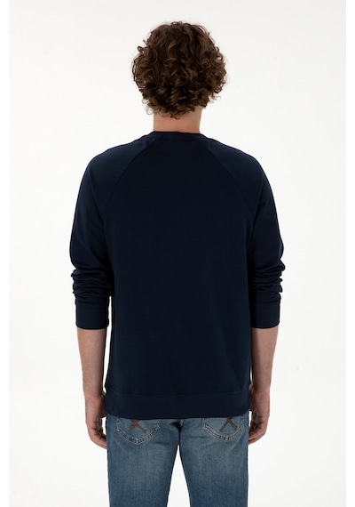 U.S. Polo Assn. Erkek Regular Fit Bisiklet Yaka Lacivert İnce Basic Sweatshirt 50313752-VR033