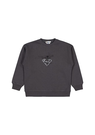 Superman Logo Baskılı 6-9 Yaş Sweatshirt Antrasit