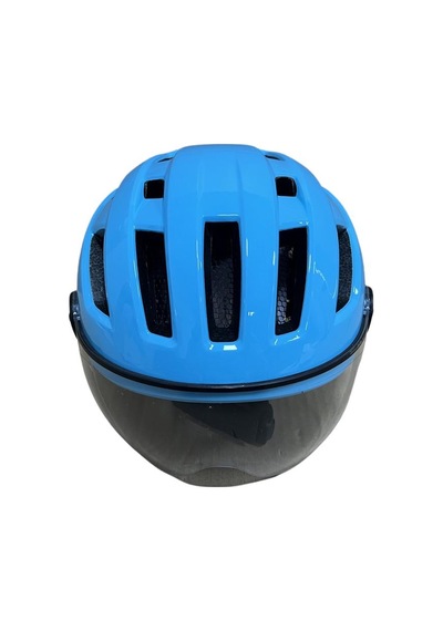 Asistan Bisiklet Kask Ks-28 Koruyucu Gözlüklü Bisiklet Motosiklet Kaskı Medium Beden Buz Mavi Renk