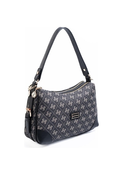 Silver Polo Sp1269 Kadın Omuz Çantası Monogram Füme-siyah