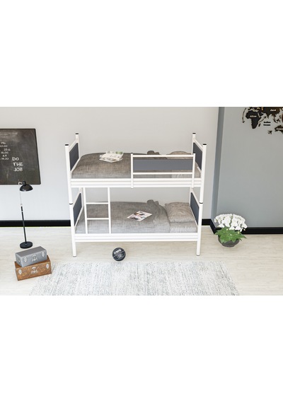 Metalia Gm 128 Star Ahşap Metal Ranza Beyaz-Antrasit Gri