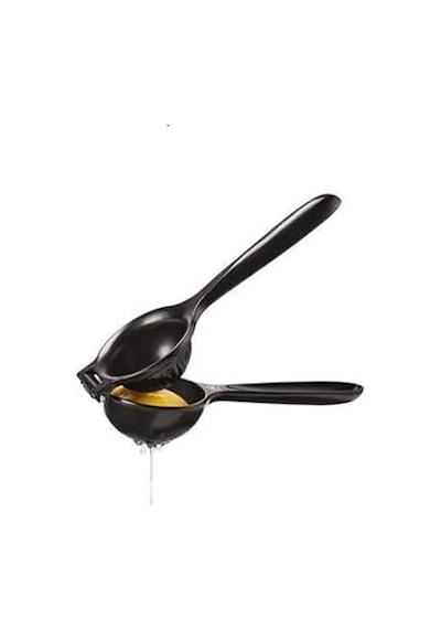 Pratik Kollu Limon Sıkacağı - Çekirdek Tutuculu Manuel Narenciye Sıkma Presi, Ergonomik El Tipi Limon Ve Mandalina Sıkacağı Siyah
