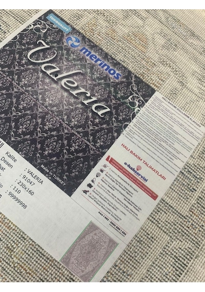 Merinos Halı Valeria 91047 110 Serisi Salon Oturma Yatak Odası Halısı Gri - Krem