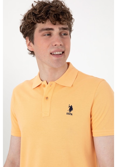 U.S. Polo Assn. Erkek Slim Fit Polo Yaka Turuncu Basic Tişört 50307699-VR202