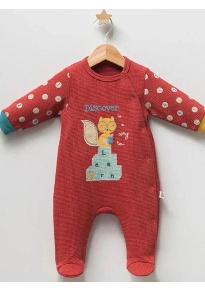 Tongs Baby Erkek Bebek Sincap Baskılı Tulum-14943 Kiremit