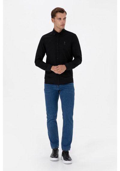 U.s. Polo Assn. Erkek Siyah Gömlek Basic 50307701-vr046 Siyah