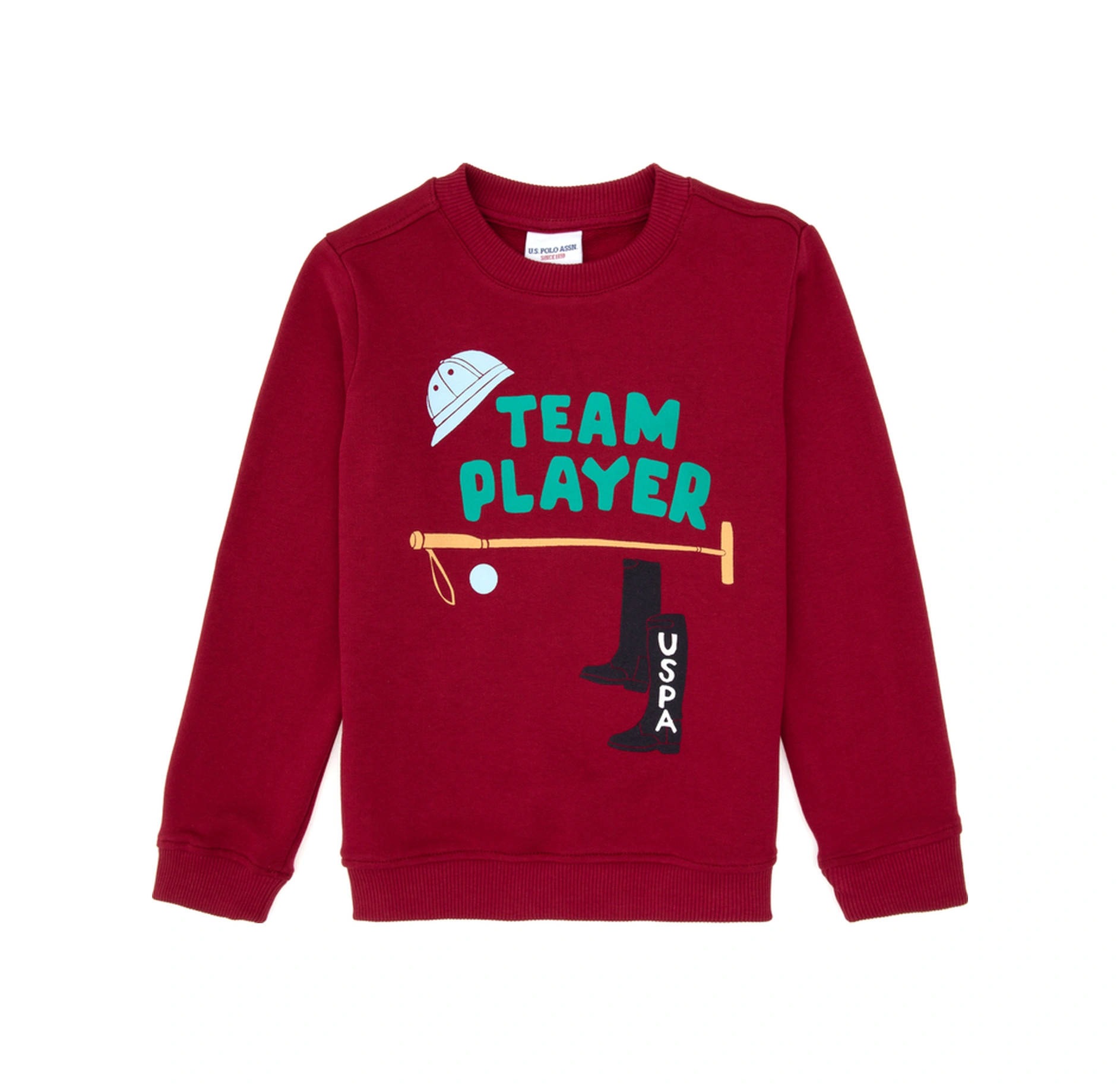 U.s. Polo Assn. Erkek Çocuk Sweatshirt 50316510-vr104 Koyu Frambuaz/dark Raspberry