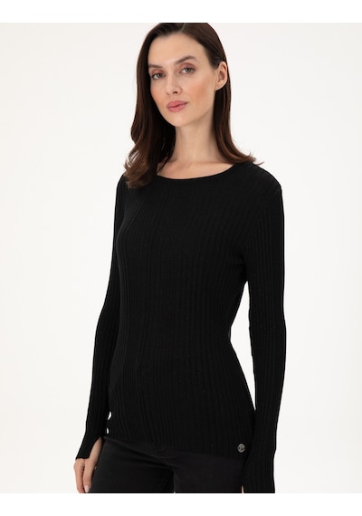 Pierre Cardin Kadın Siyah Kazak /triko 50290558-vr046 Siyah