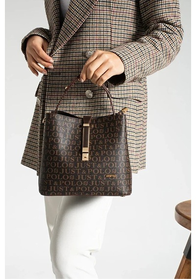 Just Polo Kadın Günlük Kullanıma Uygun Şık El Ve Omuz Çantası Shoulder Bag Kahverengi