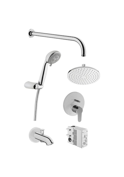 Artema A49248 Win S + Rain L + Compact 3F Ankastre Duş Seti 6'lı Krom