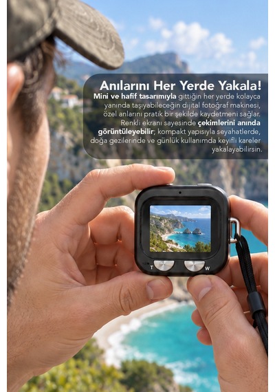 Mimtec Blm-108 Mini Cep Kamera - 2.01" Hd Ekran 1080p Flaşlı Dijital Video Fotoğraf Makinası Siyah
