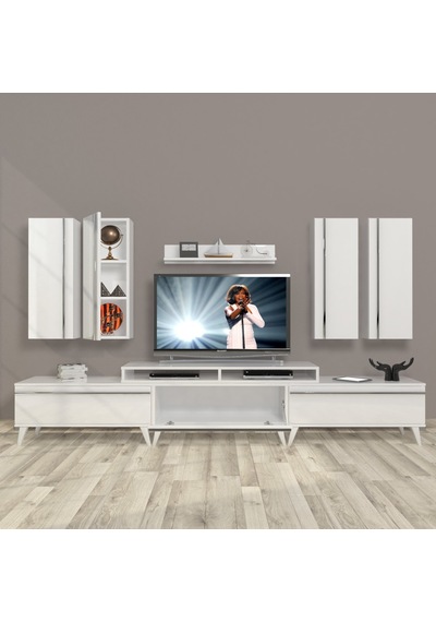 Decoraktiv Ekoflex 8d Mdf Retro Tv Ünitesi Tv Sehpası Beyaz