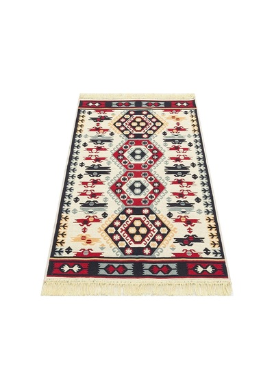Arya Ar 30 Red %100 Geri Dönüşümlü Pamuktan Çift Taraflı Yıkanabilir Modern Dekoratif Kilim