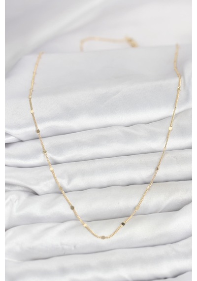 Tua Moda Cm 14k Gold Renk Ezme Pul Model 60 Cm Kadın Kolye Çok Renkli