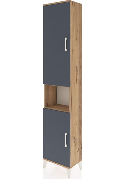 Arges Dolap 4 Raflı 2 Kapaklı Tek Askılı 44x30x221 Çam-antrasit Çam Arges Dolap 4 Raflı 2 Kapaklı Tek Askılı 44x30x221 Çam-antrasit Çam