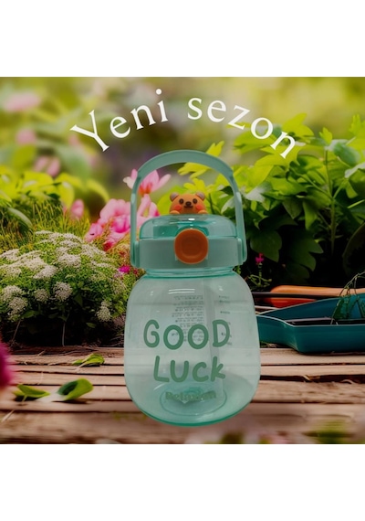 Maskotlu,çıkartma Hediyeli, Boyun Askılıklı, Ithal Lüx Matara/suluk 1100 Ml Yeşil
