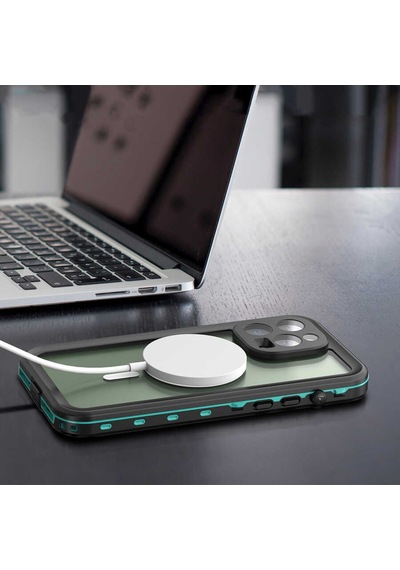 Apple Uyumlu iPhone 14 Pro Max Kılıf 1-1 Su Geçirmez Kılıf Siyah