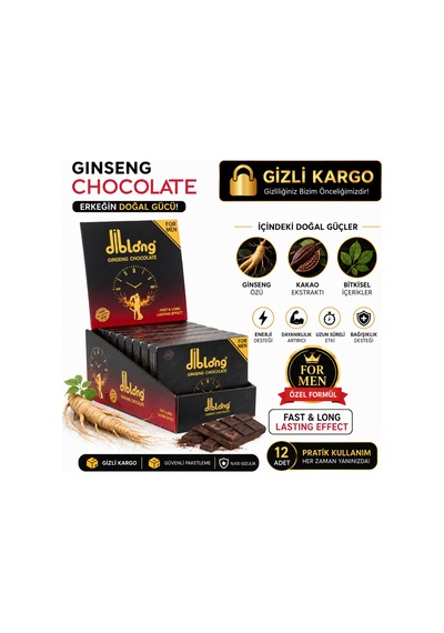 Diblong Ginseng Chocolate Aromalı Çikolata 12 Paket Ginseng Özlü Kakao Aromalı Çikolata