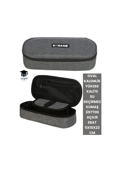 Oval Kalemlik Üstten Açılır Kaliteli Su Geçirmez Kumaş 5x10x23 Cm Kalem Çantası Kalem Kutusu Lila-deri-323