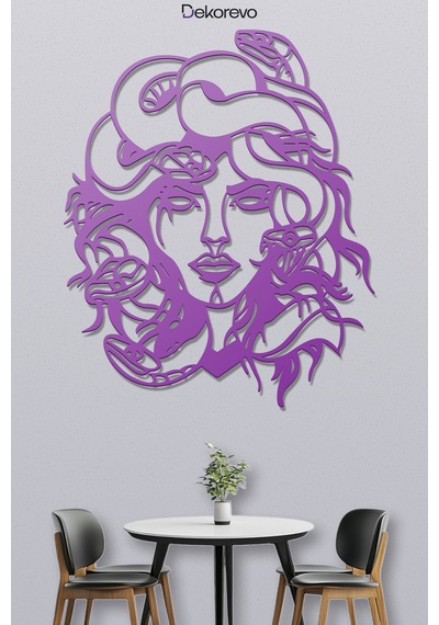 Medusa Metal Duvar Tablosu - Mor - 21 X 30 Cm