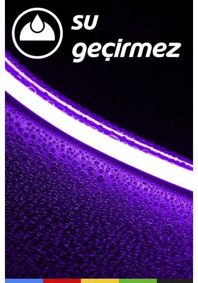12v Dış Mekan M/60 2835 Mor Led Şerit 5 Metre, Kesilebilir Ve Eklenebilir