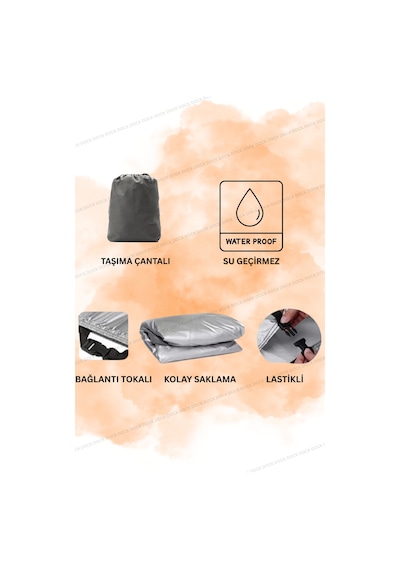 Gri Arora Fırtına 50motosiklet Brandası 4mevsim